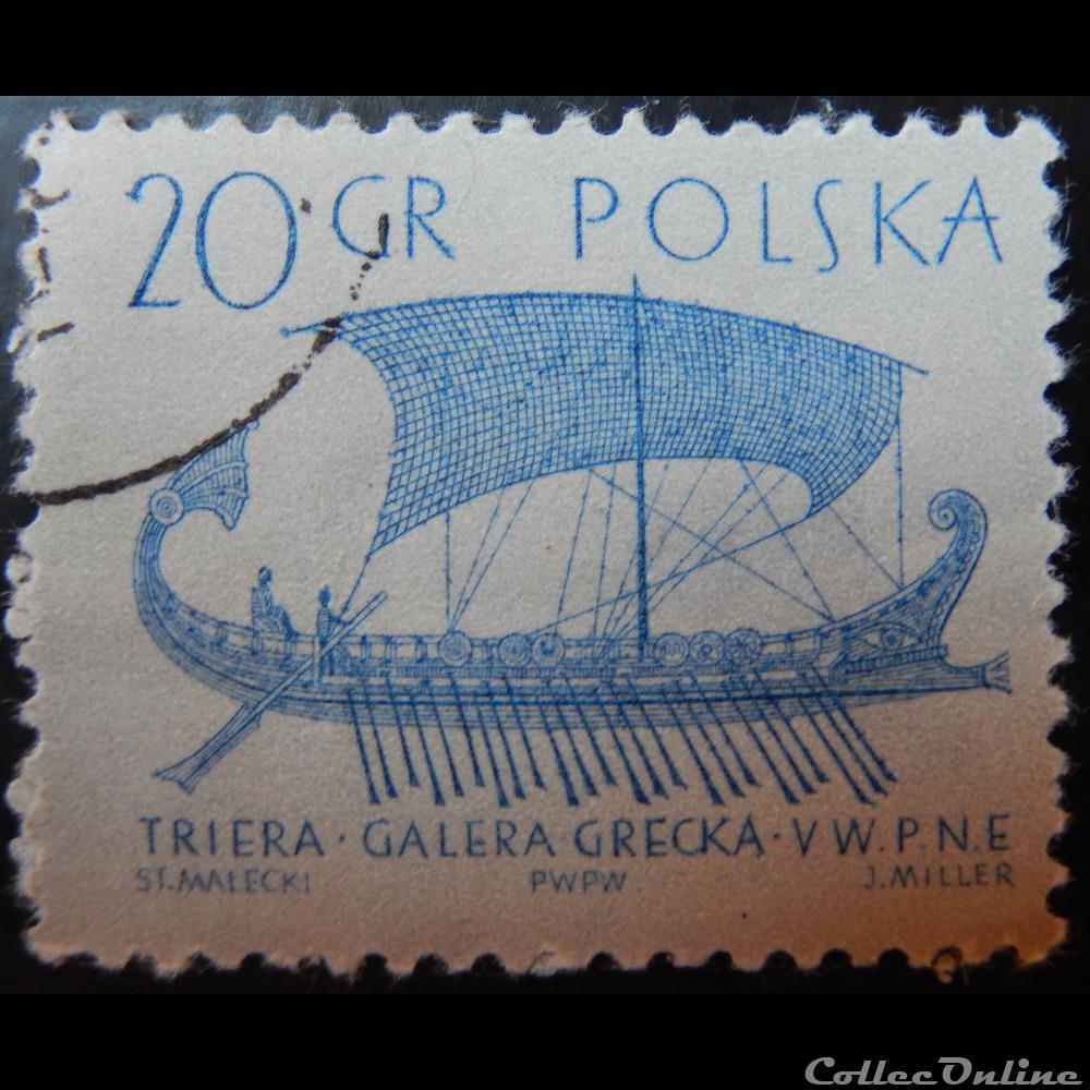 Pologne 01417 bateau Grecque 20Gr de 1965 timbre europe pologne 01417 bateau grecque 20gr de 1965