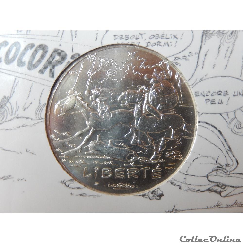 10 euros, Astérix et liberté A Cheval 2015 monnaie france croatie 10 euros asterix et liberte a cheval 2015