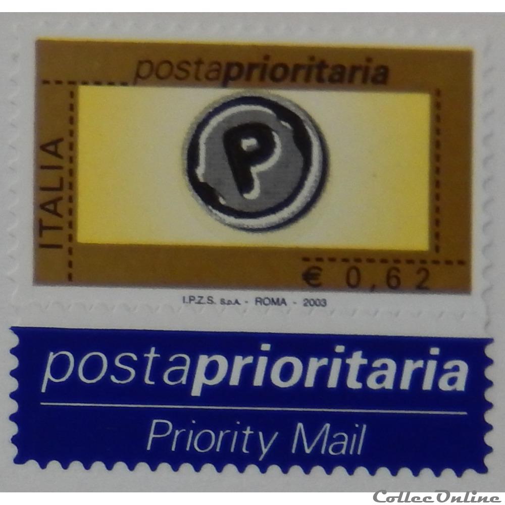 Italie 02648 courrier prioritaire 0.62€ de 2003 2 timbre europe italie 02648 courrier prioritaire 0 62 de 2003