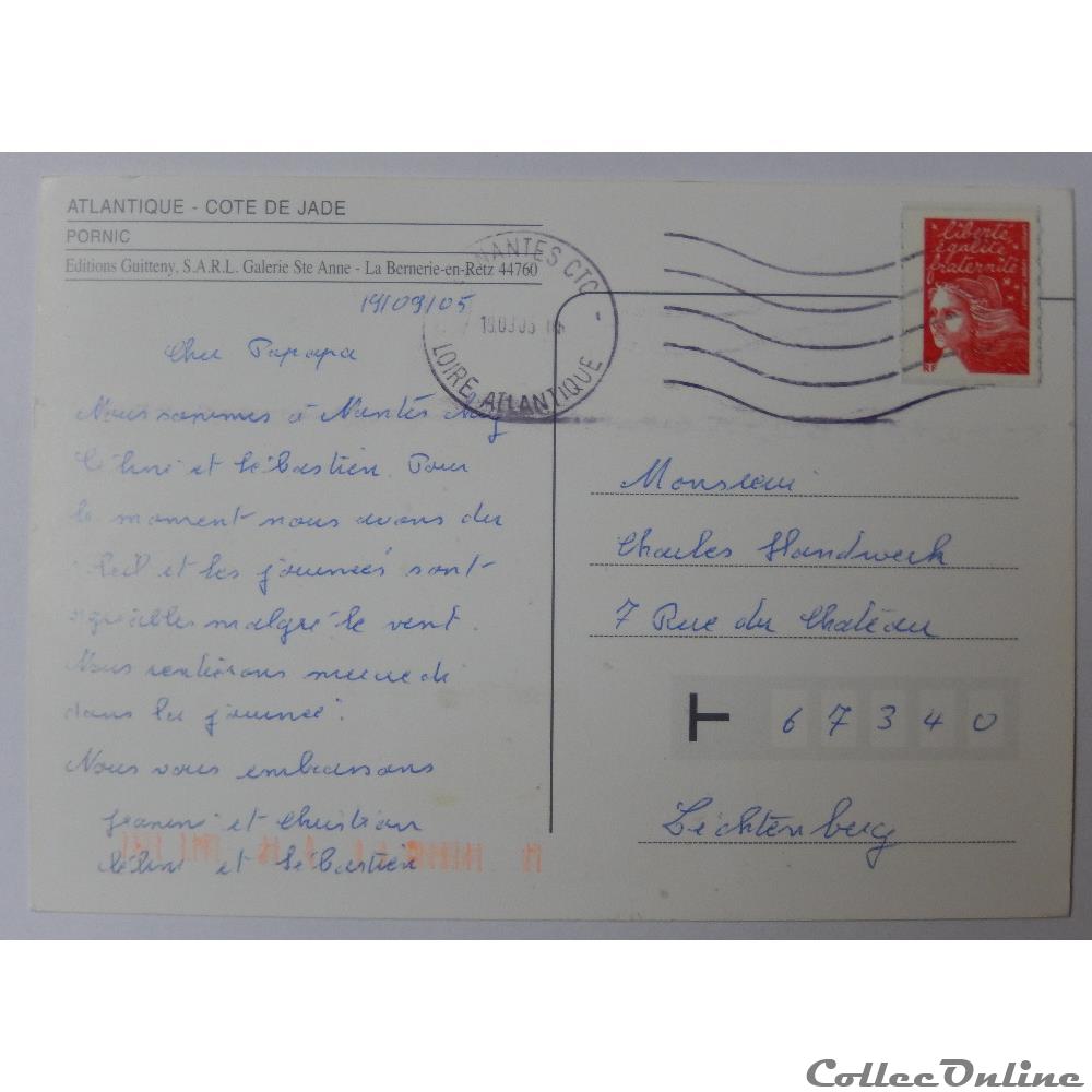 carte postale france pay cp de loire atlantique pornic
