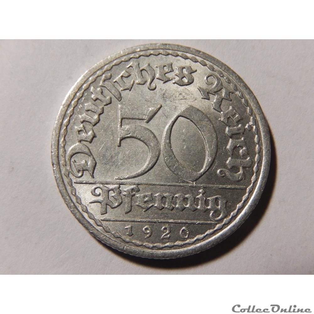Allemagne, 50 pfennig de 1920 monnaie monde allemagne 50 pfennig de 1920