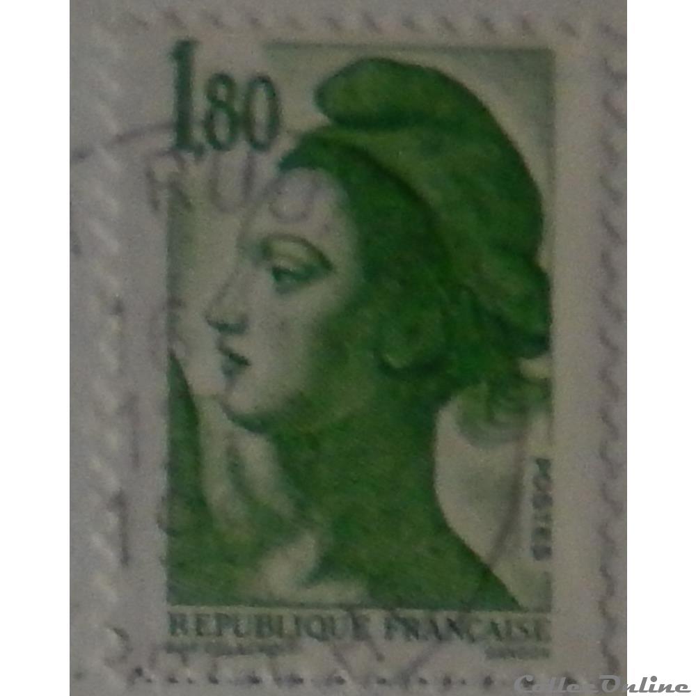 02375 La République, type Liberté - 1F80 vert de 1985 3 timbre france 02375 la republique type liberte 1f80 vert de 1985