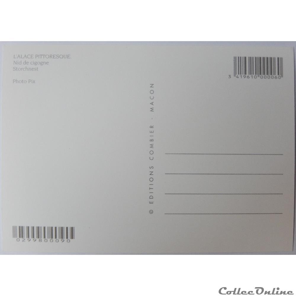 CP d'Alsace, nid de cigogne 2 carte postale france cp alsace nid de cigogne