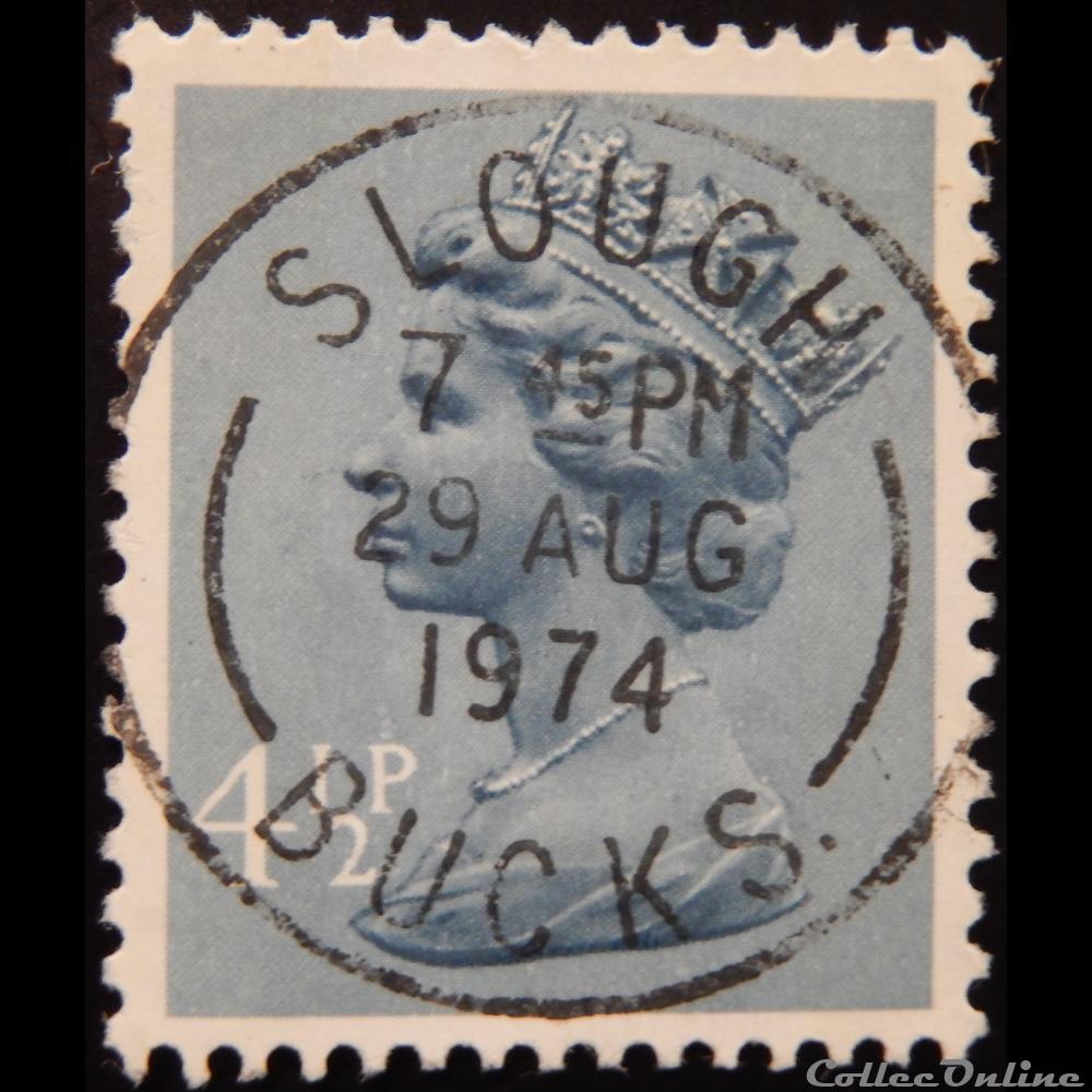 timbre europe royaume uni 00697 reine elisabeth ii 4 1 2p de 1973