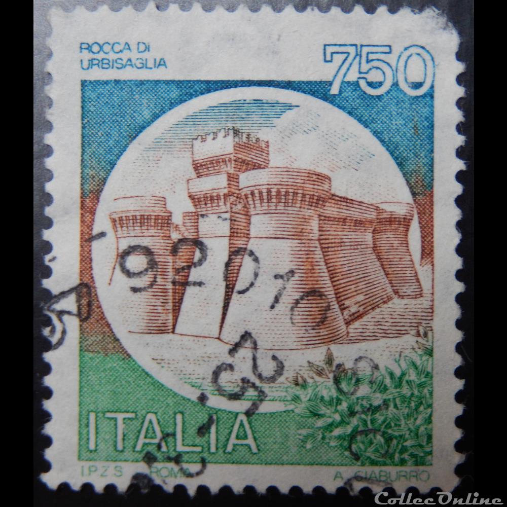 Italie 01891 château de Urbisaglia 750 lires de 1990 2 timbre europe italie 01891 chateau de urbisaglia 750 lires de 1990