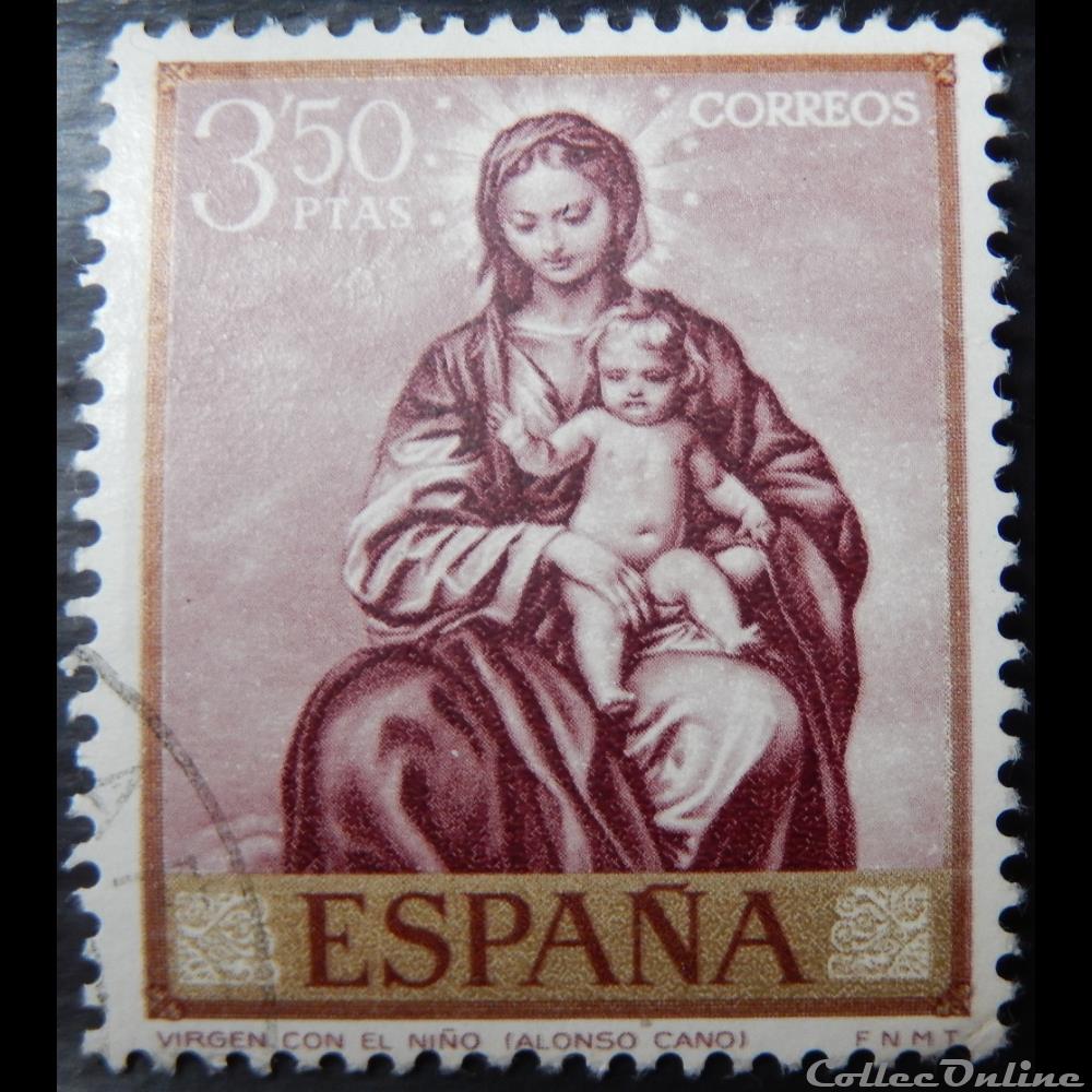 Espagne 01568 peinture de Alonso Cano 3.50Ptas de 1969 timbre europe espagne 01568 peinture de alonso cano 3 50ptas de 1969