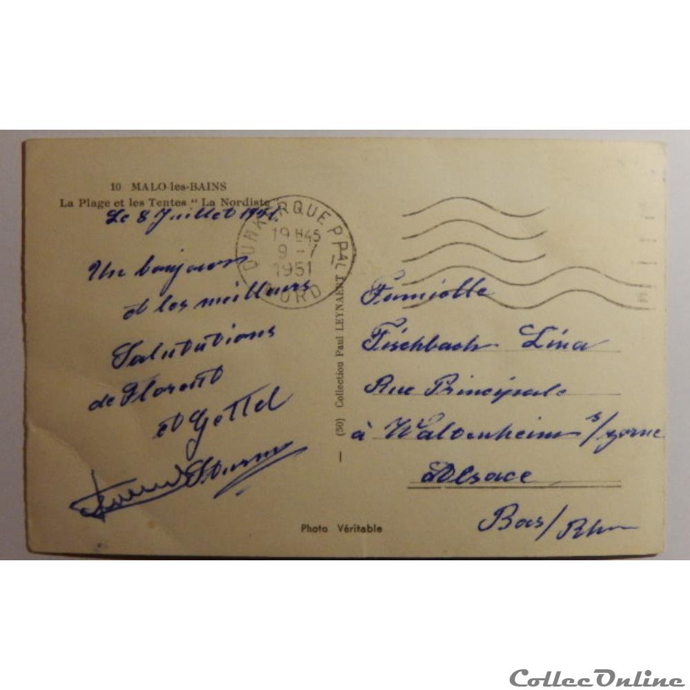CPA du Nord, Malo-les-Bains carte postale france de calai cpa du nord malo les bains