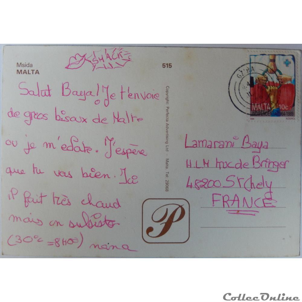 CP de Malte, Msida carte postale europe aquitaine cp de malte msida