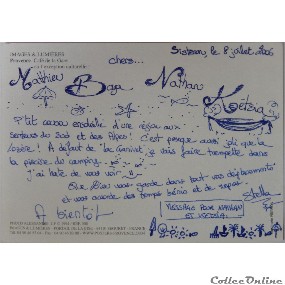 carte postale france provence cote d azur cp cafe