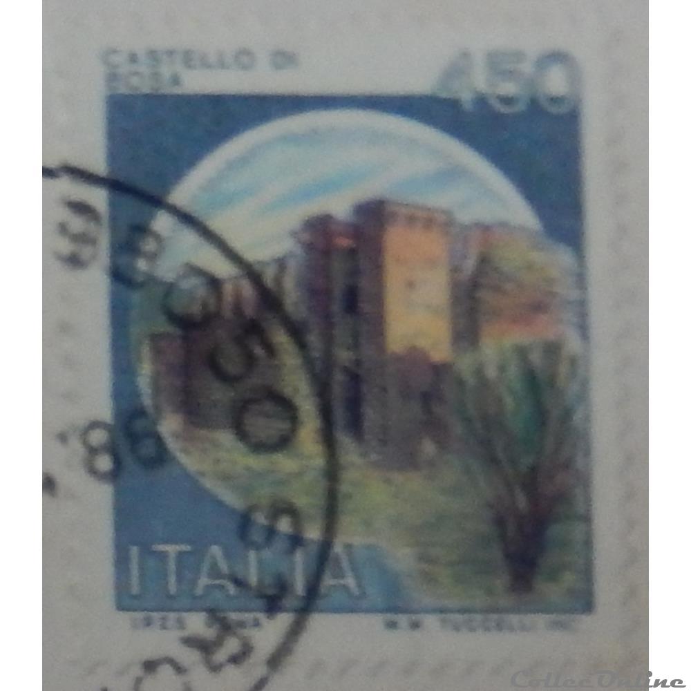 timbre europe italie 01450 chateau de bosa 450 lires de 1980