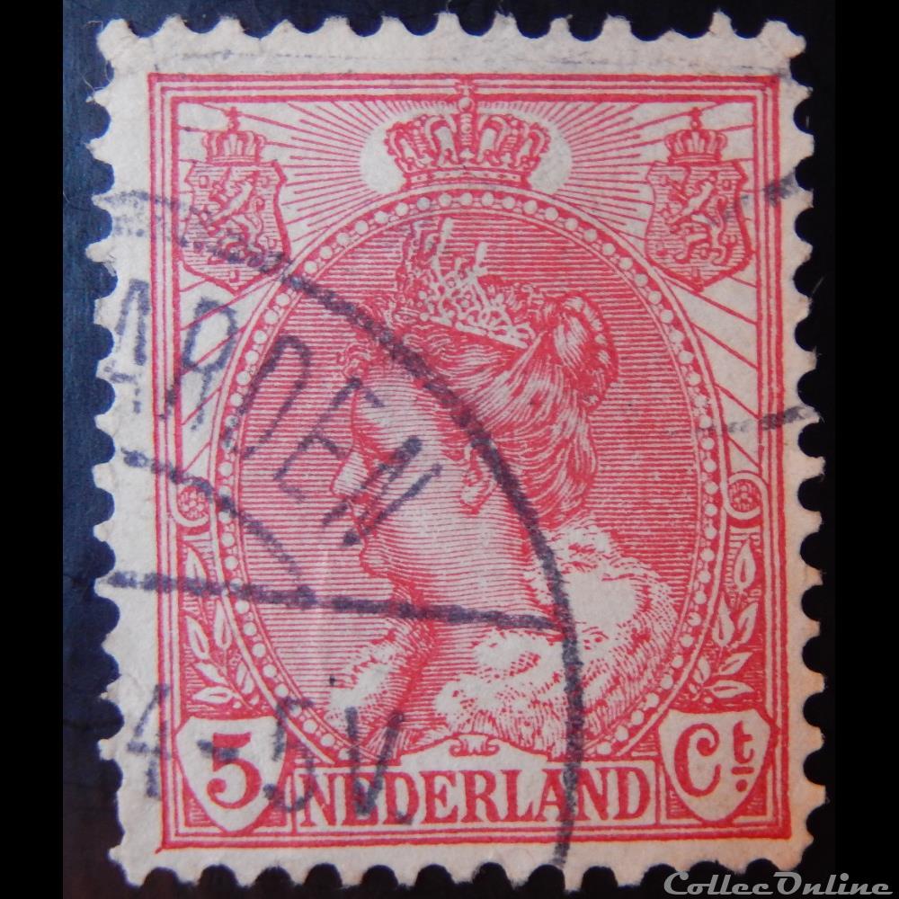 Pays-Bas 00051 reine Wilhelmina 5c de 1899 timbre europe pays bas 00051 reine wilhelmina 5c de 1899