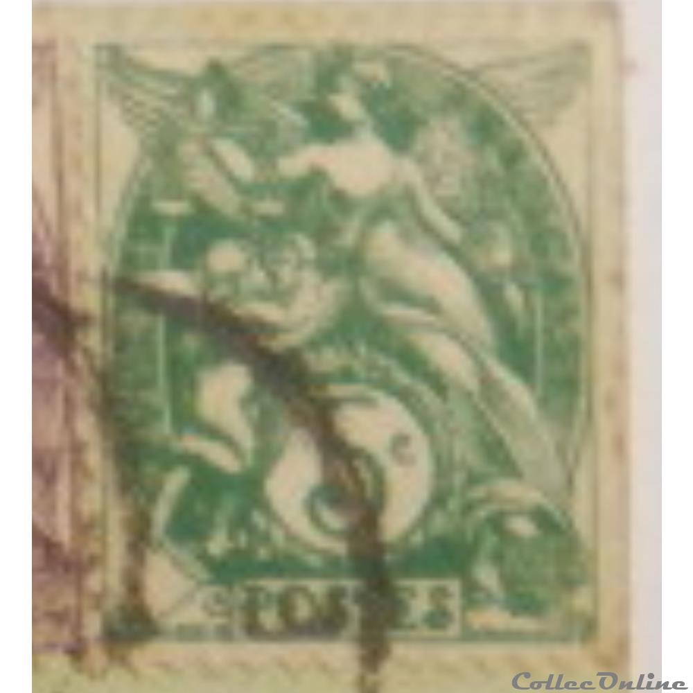 timbre france 00111 type blanc 5c vert type ii de 1900