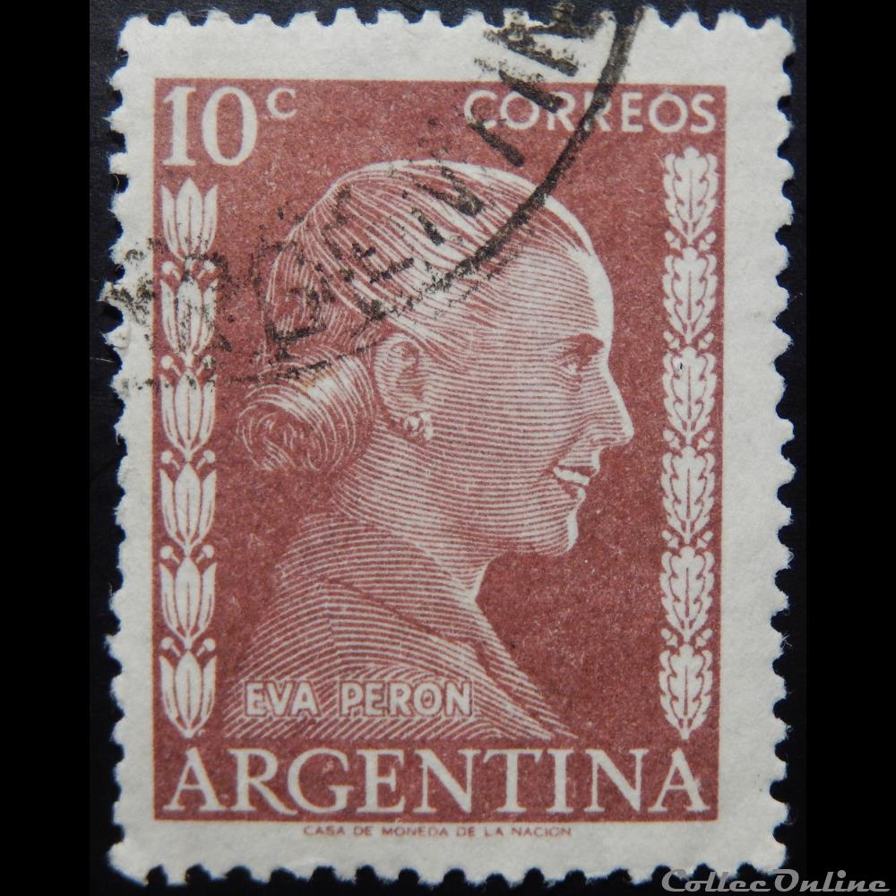 Argentine 00519 Eva Peron 10c de 1952 Stamps America Argentina