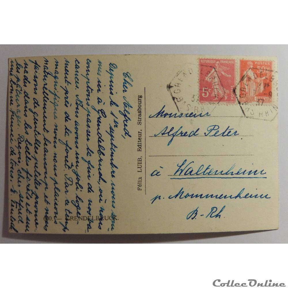 carte postale france alsace cpa de grendelbruch bas rhin