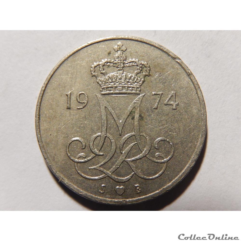 Danemark, 10 ore de 1974 2 monnaie monde danemark 10 ore de 1974