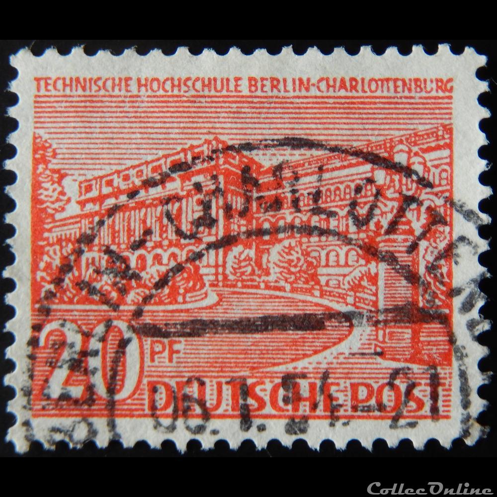 timbre europe allemagne berlin 00035 college technique berlin charlottenburg 20pf de 1949
