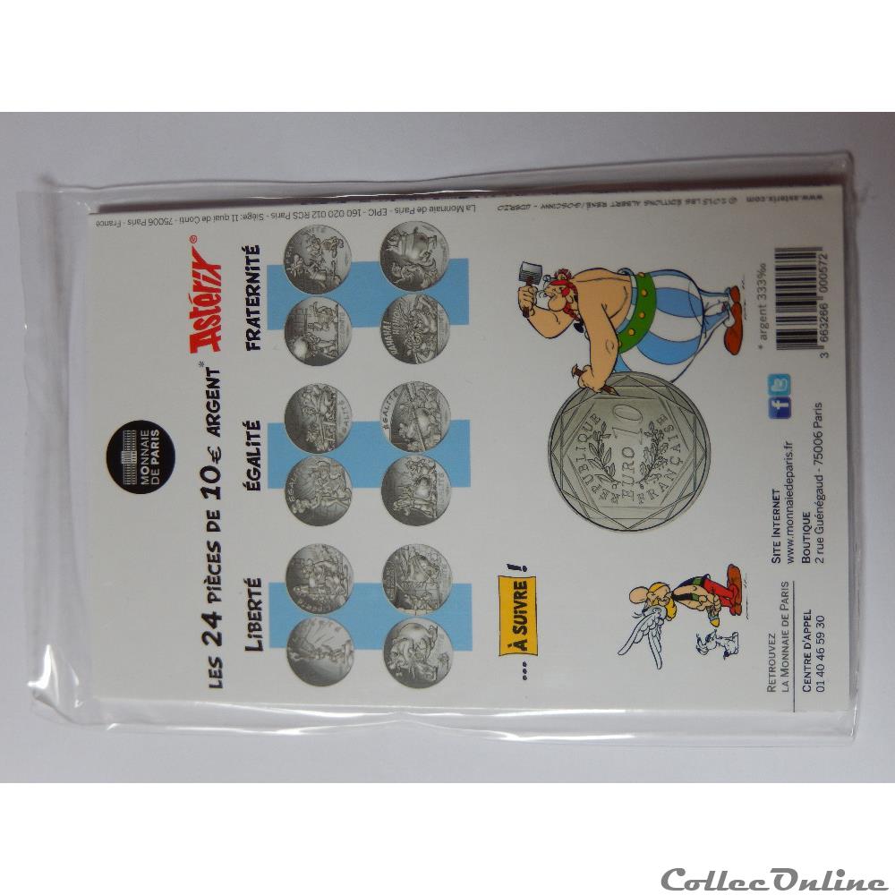 10 euros, Astérix et fraternité Bretons 2015 3 monnaie france moderne 10 euros asterix et fraternite bretons 2015