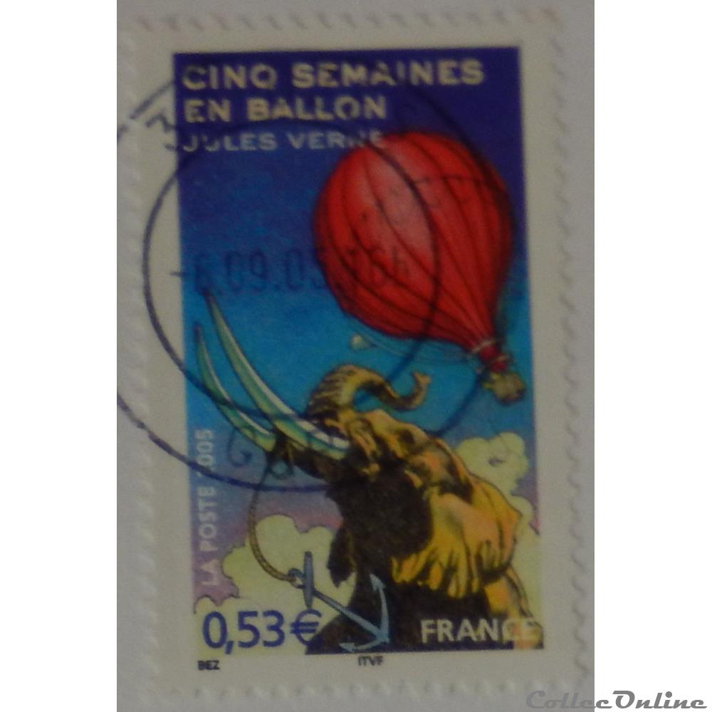 03789 Jules Verne 5 semaines en ballon 0.53€ de 2005 timbre france 03789 jules verne 5 semaines en ballon 0 53 de 2005