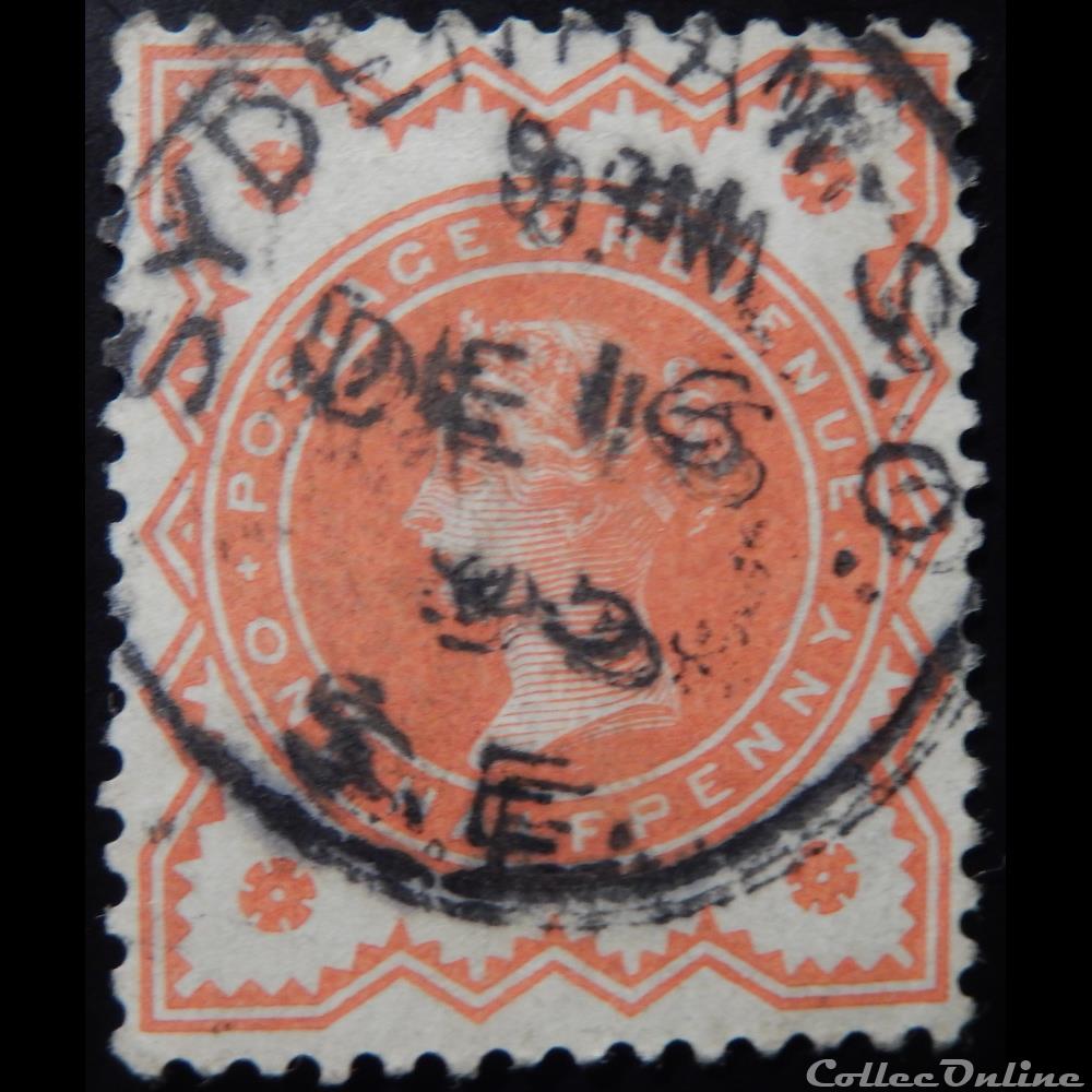 timbre europe royaume uni 00091 reine victoria 1d de 1887