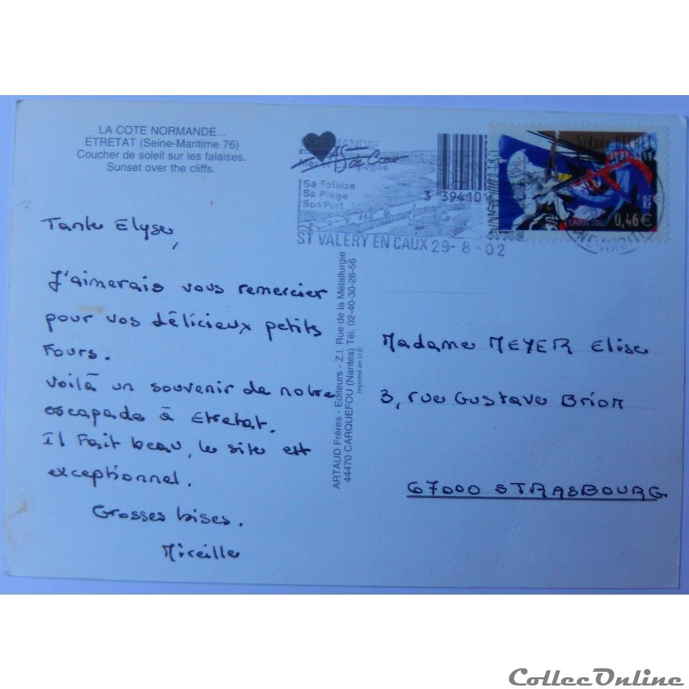 carte postale france haute normandie cp de seine maritime etretat