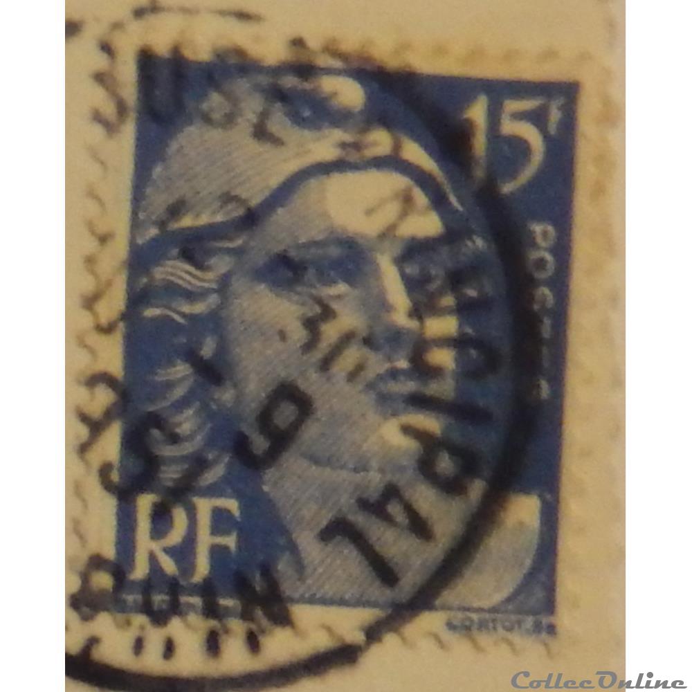 00886 Marianne de Gandon 15 F outremer de 1951 4 timbre france 00886 marianne de gandon 15 f outremer de 1951