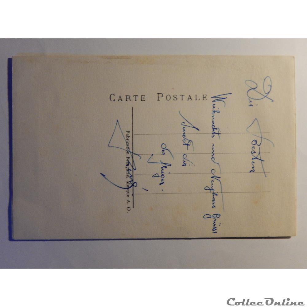 CPA avec du tissu de Joyeux noël en allemand carte postale rhone alpe cpa avec du tissu de joyeux noel en allemand