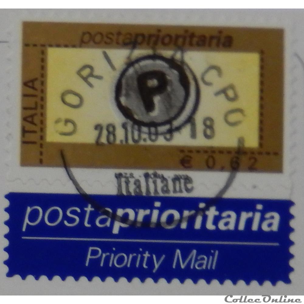 Italie 02546 courrier prioritaire 0.62€ de 2002 3 timbre europe italie 02546 courrier prioritaire 0 62 de 2002