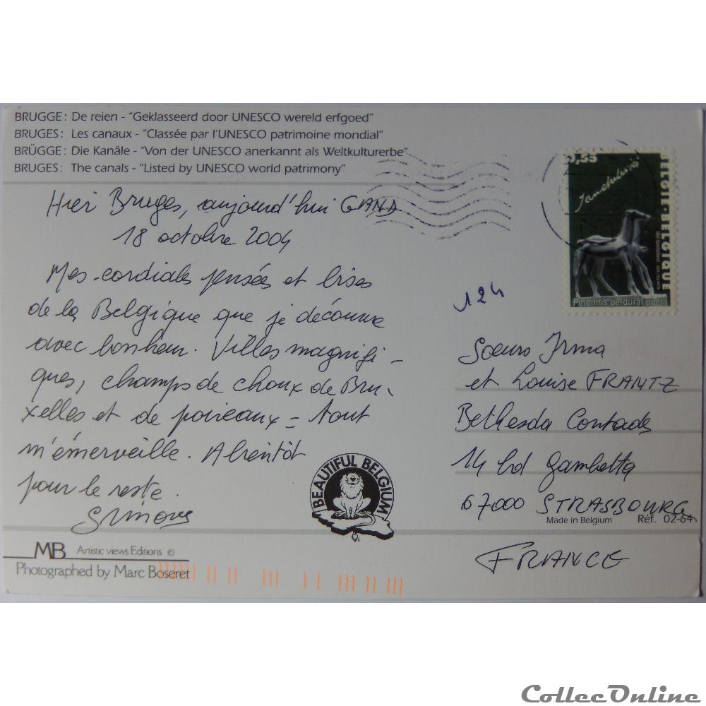 carte postale europe bretagne cp de belgique flandre bruges