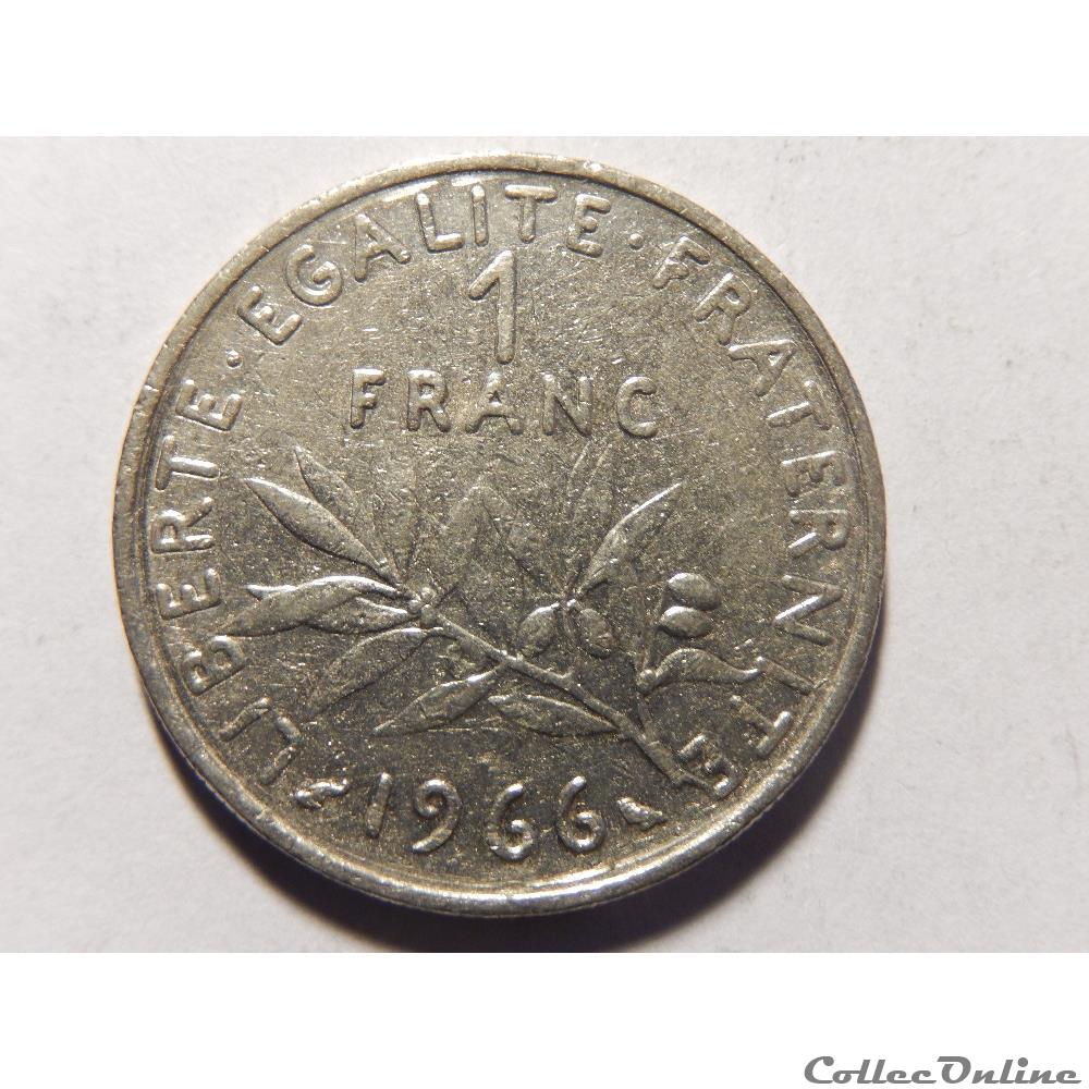 monnaie france moderne 1 franc semeuse 1966