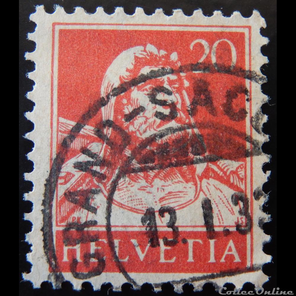 timbre europe suisse 00203 william tell 20cts de 1925