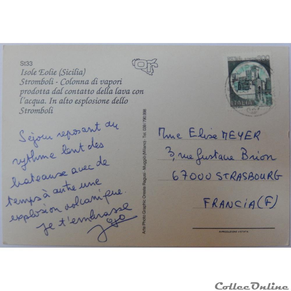 CP d'Italie, Sicile, îles Eoliennes, Stromboli carte postale europe alsace cp italie sicile iles eoliennes stromboli