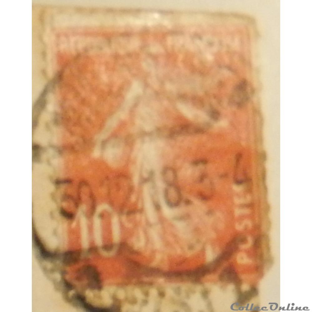 00138 Semeuse camée 10c rouge de 1907 2 timbre france 00138 semeuse camee 10c rouge de 1907
