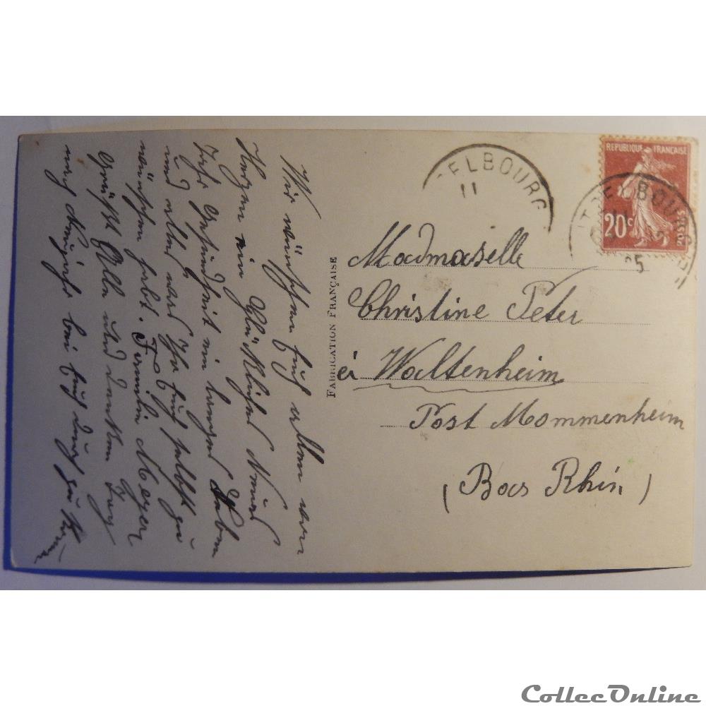 carte postale alsace cpa de bonne annee houx et paysage hivernal