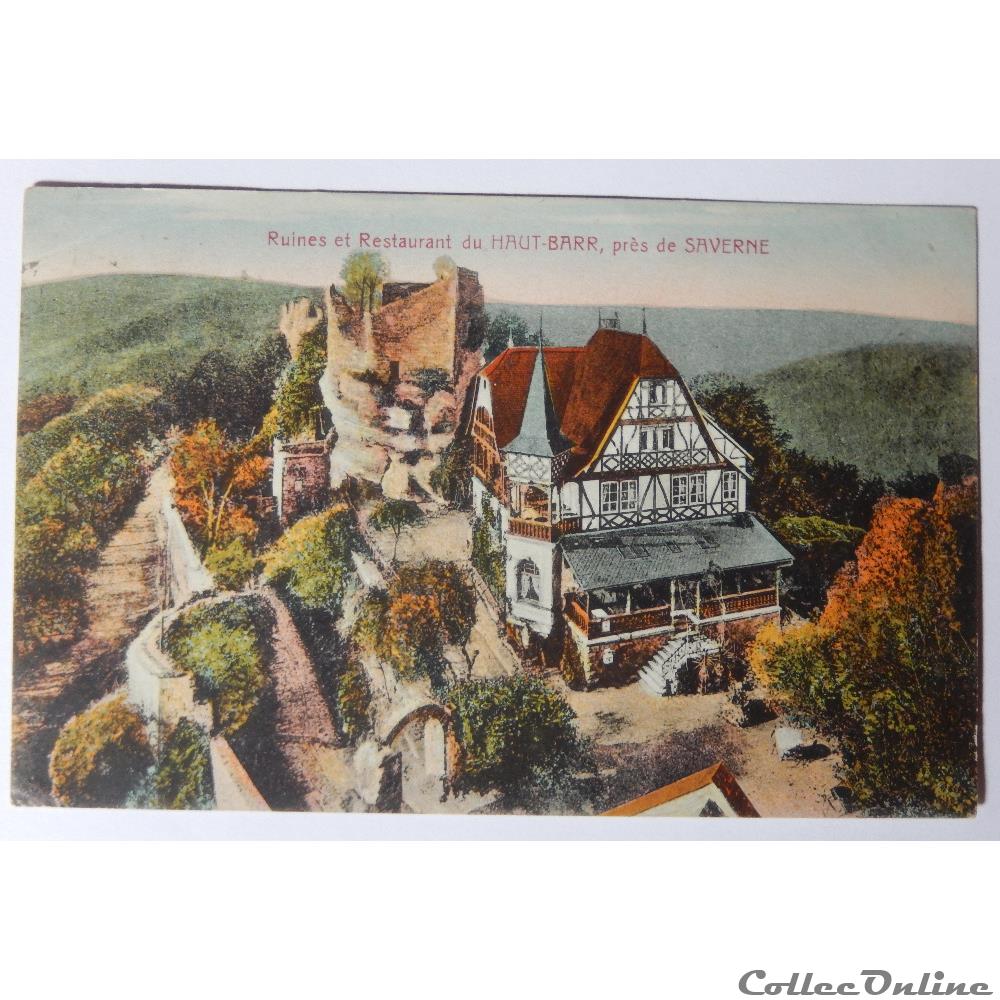 carte postale france alsace cpa du haut barr ruine et restaurant bas rhin