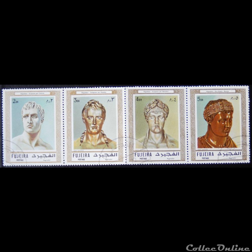 timbre asie emirat arabe uni fujeira 00138 e buste de napoleon bonaparte 5d de 1972