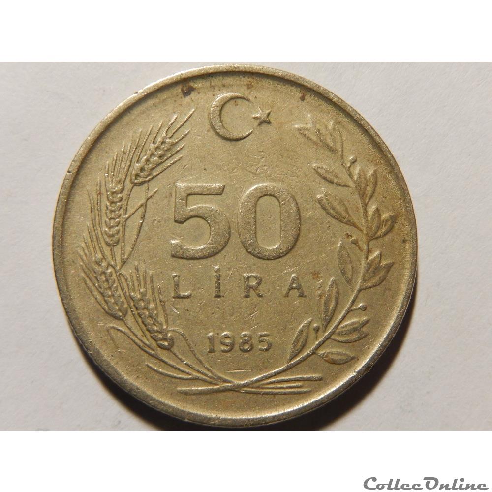 monnaie monde turquie 50 lira de 1985
