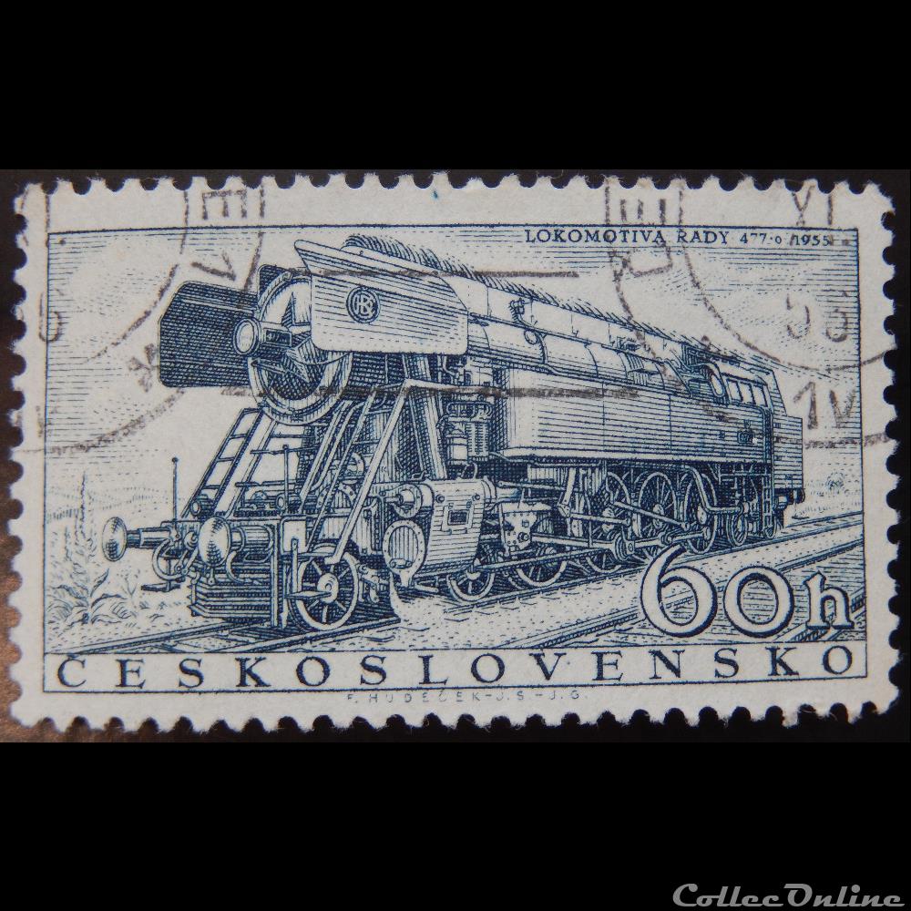 Tchécoslovaquie 00879 Locomotive Rady 477.0 1955 60 h de 1956 timbre europe republique tcheque tchecoslovaquie 00879 locomotive rady 477 0 1955 60 h de 1956