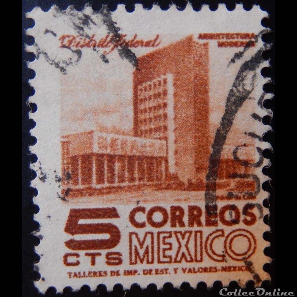 timbre amerique mexique 00628 lycee a mexico city 5c de 1950