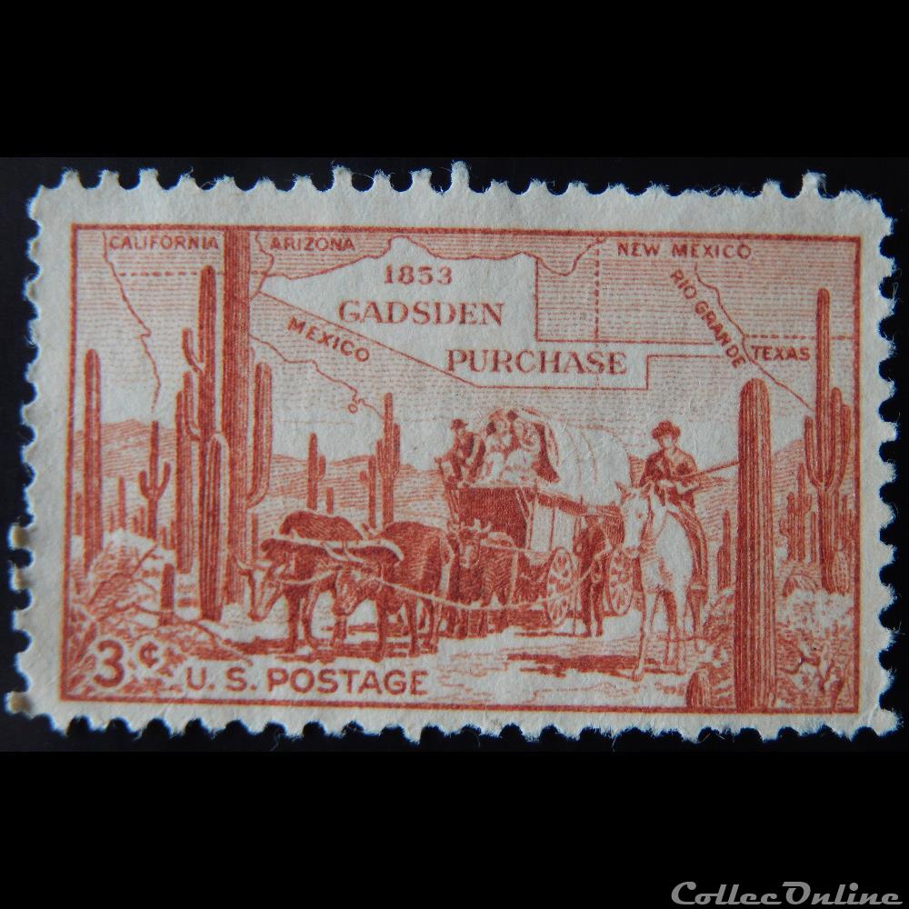 Etats Unis 00579 carte et groupe de pionnier 3c de 1953 timbre amerique etats unis 00579 carte et groupe de pionnier 3c de 1953