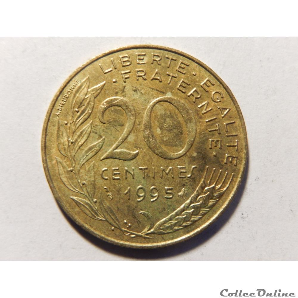 monnaie france moderne 20 centimes marianne 1995