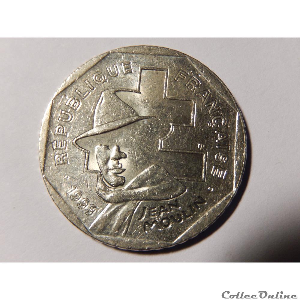 2 Francs Jean Moulin 1993 monnaie france moderne 2 francs jean moulin 1993