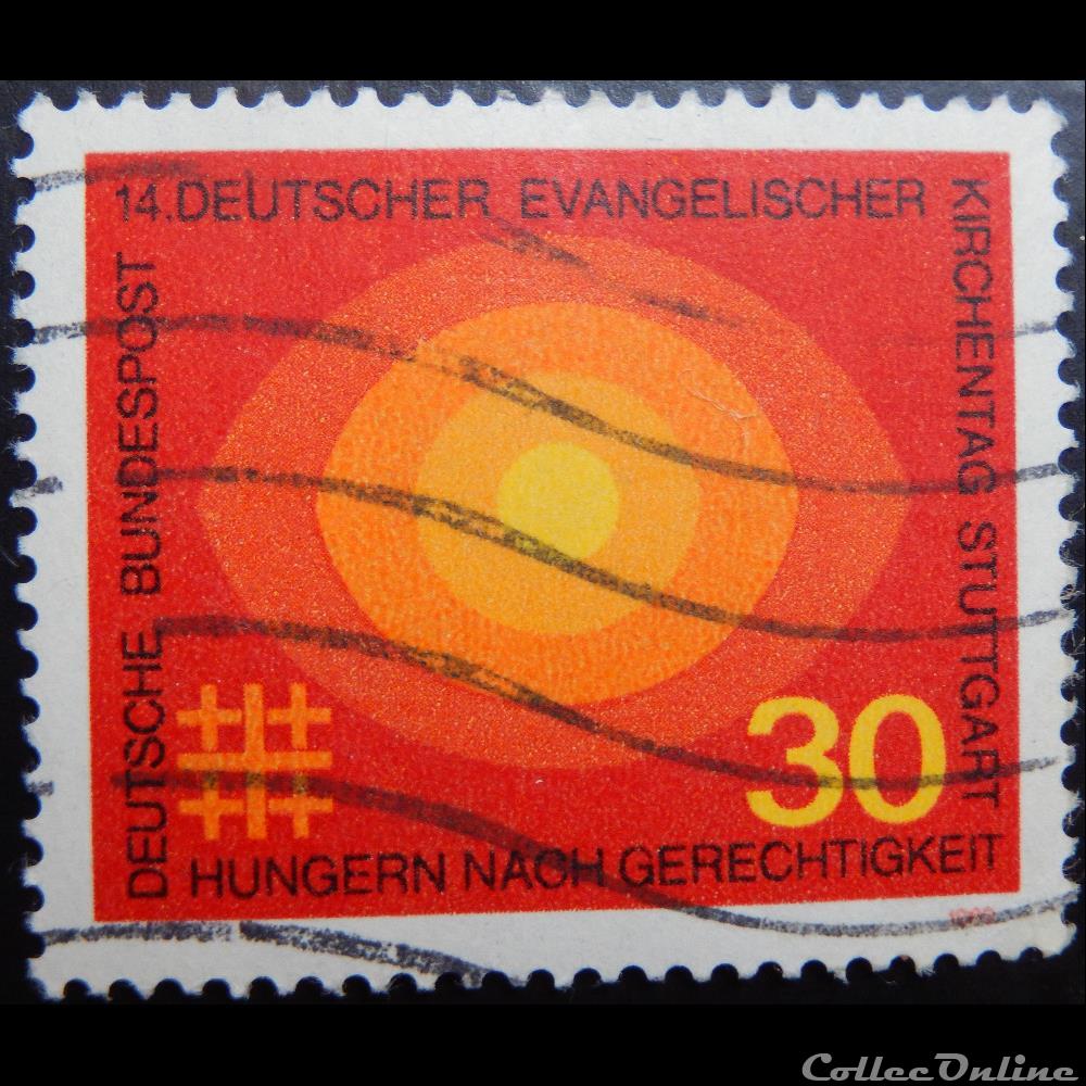 Allemagne RFA 00458 jour des Eglises évangélique 30pf de 1969 timbre europe allemagne rfa 00458 jour des eglises evangelique 30pf de 1969