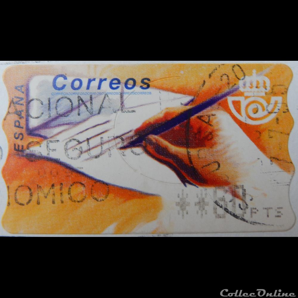 Espagne DI0012A rédaction d'un courrier 80Ptas de 1995 timbre europe espagne di0012a redaction un courrier 80ptas de 1995