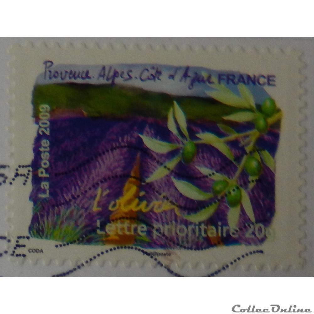 AA00303 Provence, Alpes, Côte d'Azur - Olivier et lavande 20g de 2009 timbre france aa00303 provence alpes cote azur olivier et lavande 20g de 2009