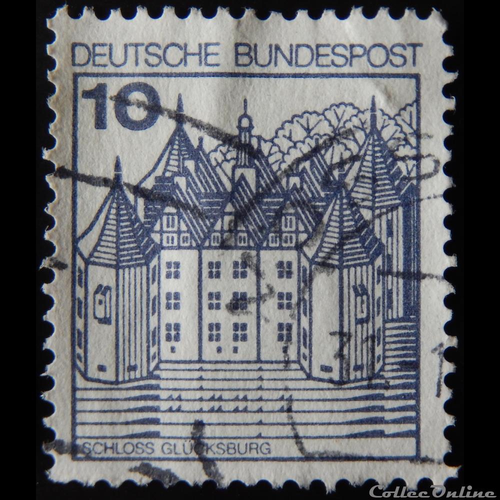 Allemagne RFA 00762 château de Glücksburg 10pf de 1977 timbre europe allemagne rfa 00762 chateau de glucksburg 10pf de 1977