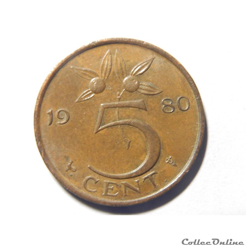 Pays-Bas, 5 cent de 1980 monnaie monde pays bas 5 cent de 1980