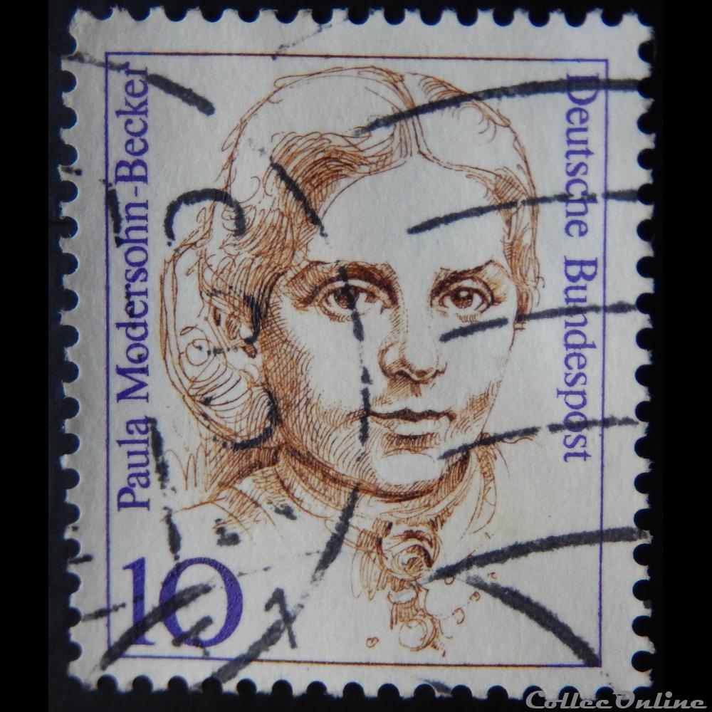 Allemagne RFA 01191 Paula Modersohn-Becker 10pf de 1988 5 timbre europe allemagne rfa 01191 paula modersohn becker 10pf de 1988