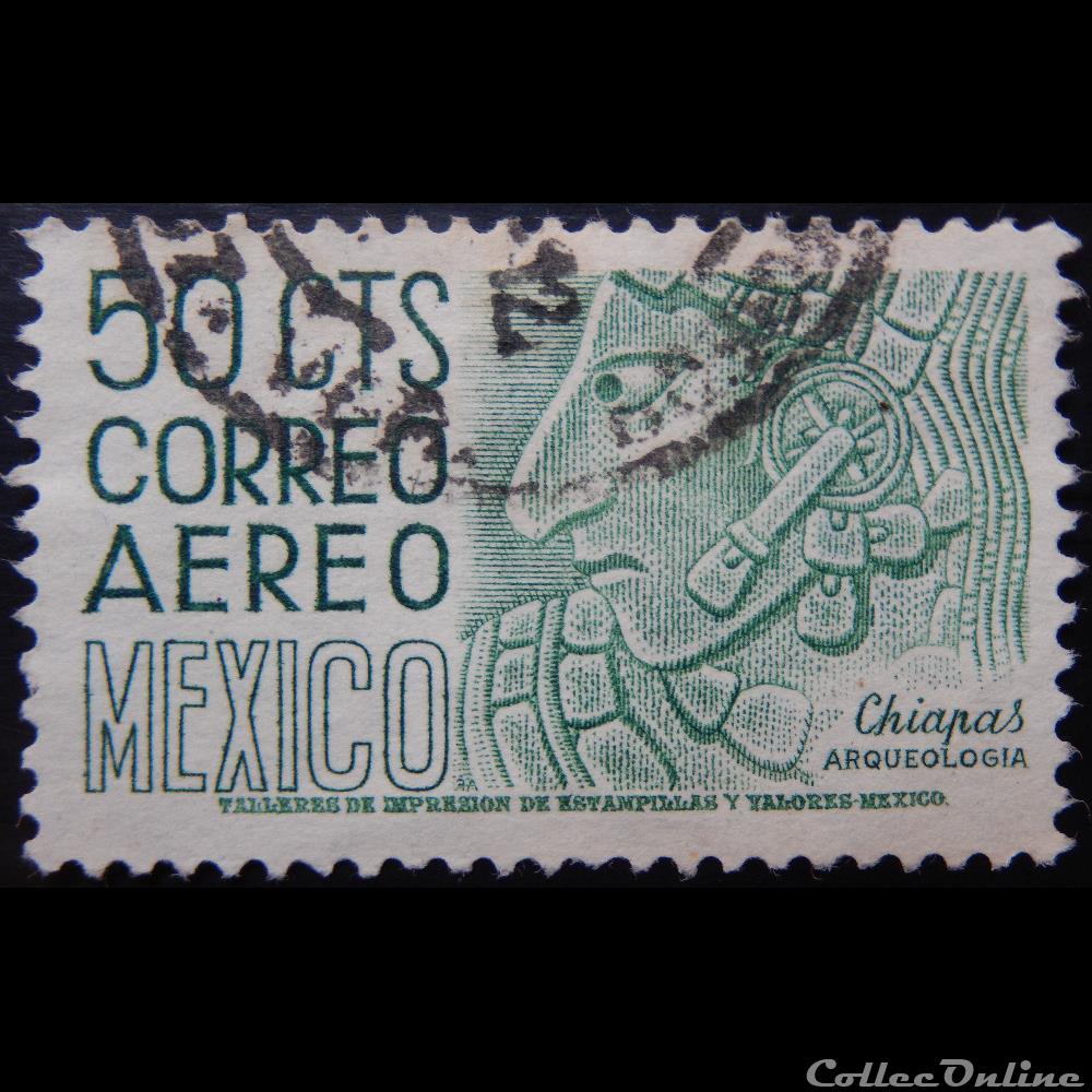 timbre amerique mexique pa0174 chef chiapas bonampak 50c de 1950
