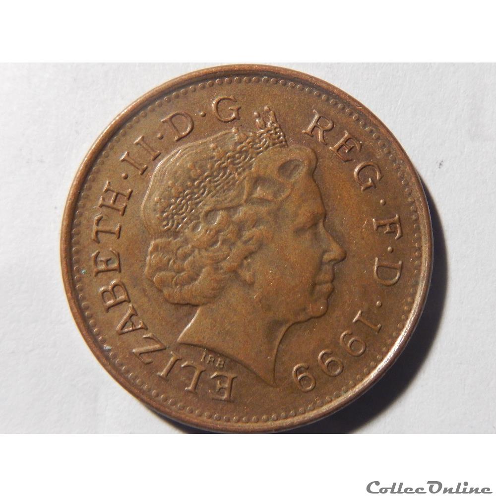 Royaume-Uni, 1 penny de 1999 2 monnaie monde royaume uni 1 penny de 1999