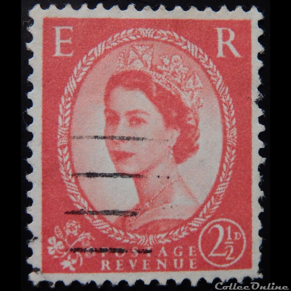 Royaume-Uni 00291 reine Elisabeth II 2 1/2d de 1955 4 timbre europe royaume uni 00291 reine elisabeth ii 2 1 2d de 1955